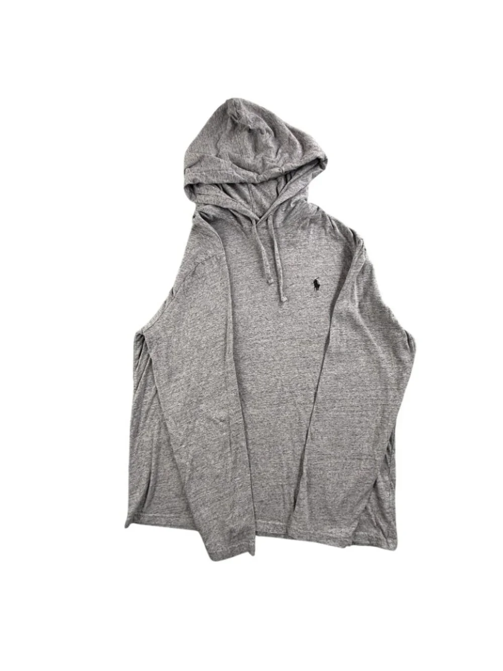 Polo Ralph Lauren Hoodie Mens Large Gray Lightweight Jersey Pullover Pony Logo